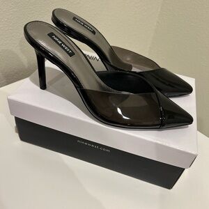 Nine West Black Slip On Heels